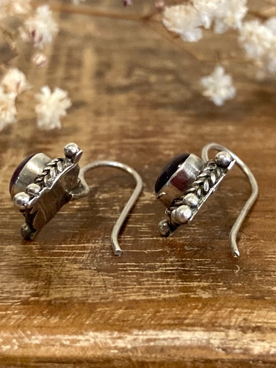 Sterling Silver Purple Drop Earrings 925 Jewelry - Picture 14 of 16